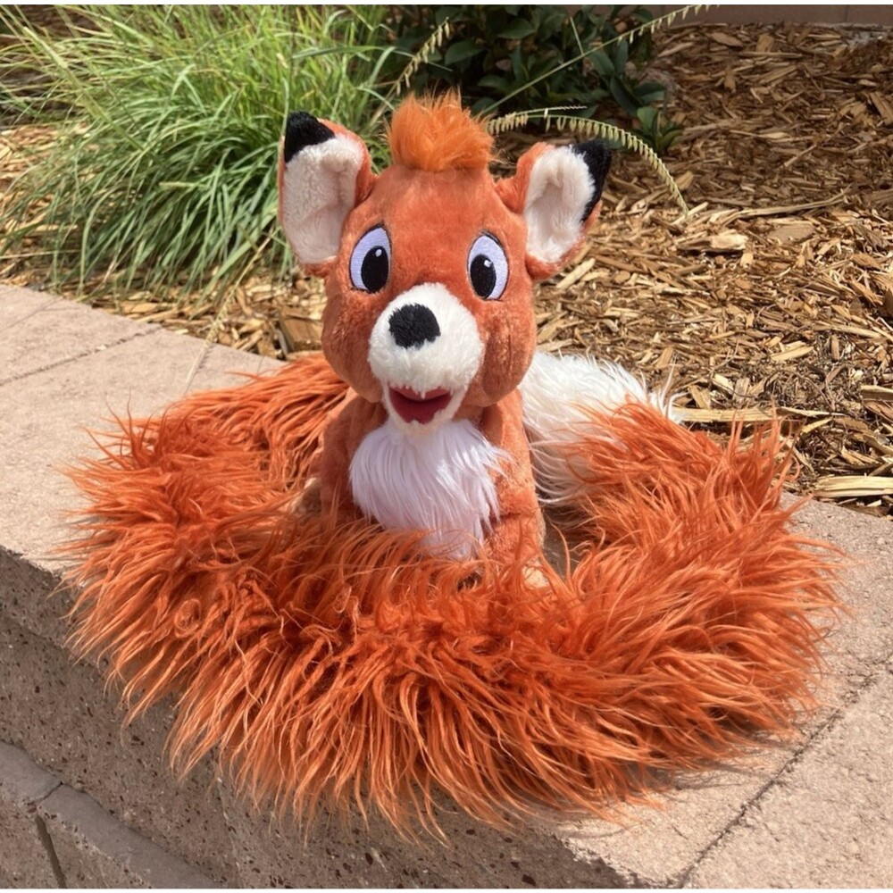 Disney Parks Fox & The Hound Tod Plush 12” + 42” Tail Plush Stuffed Animal